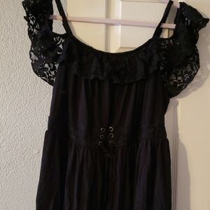 TORRID Chic Black Lace Ruffle Top